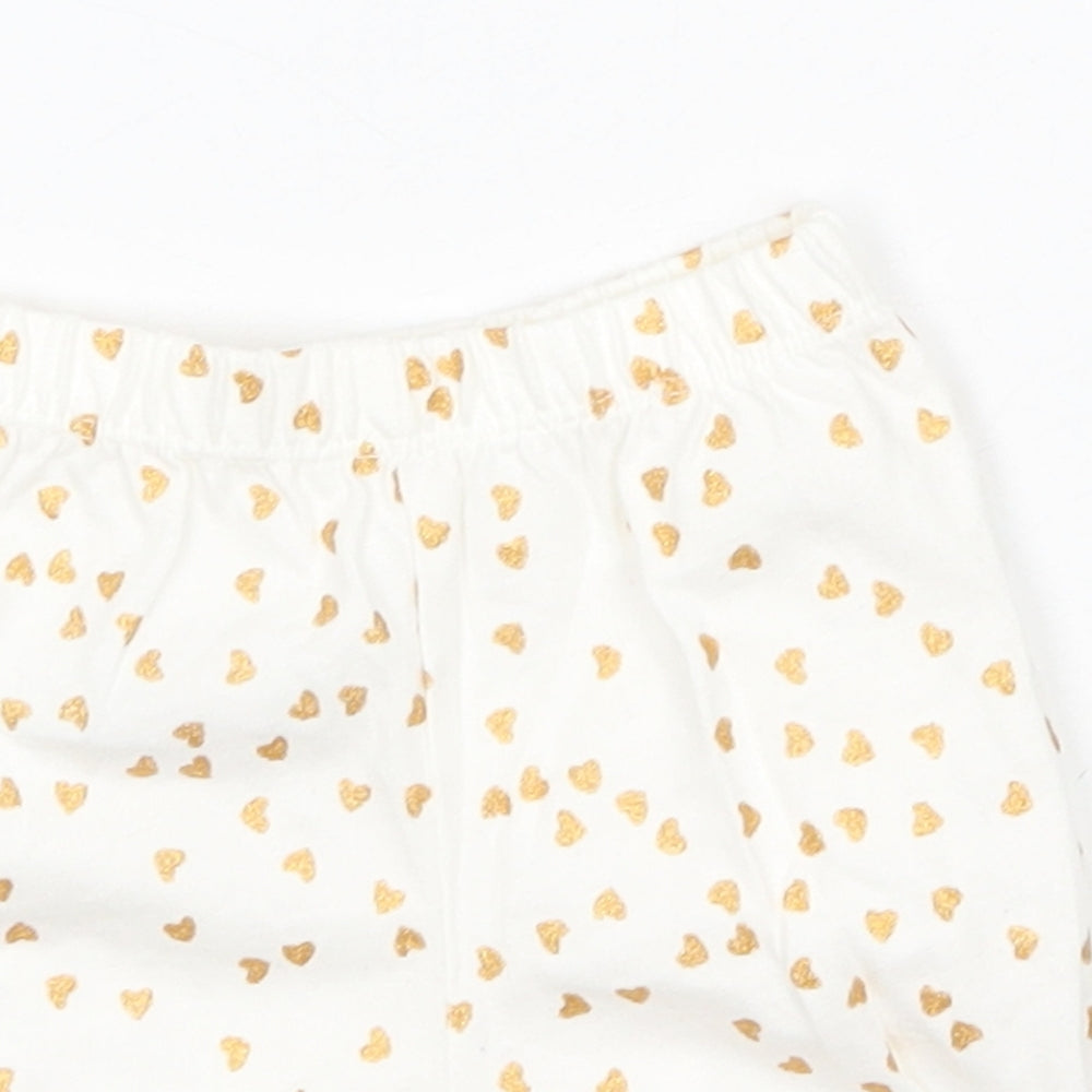 George Baby White  100% Cotton Cropped Trousers Size 3-6 Months
