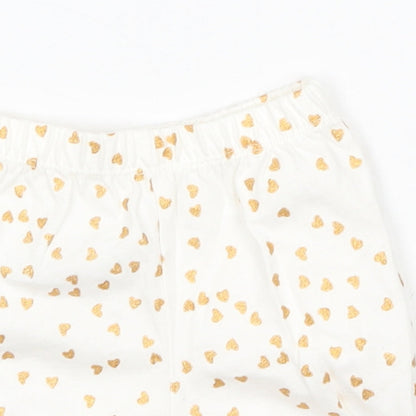 George Baby White  100% Cotton Cropped Trousers Size 3-6 Months