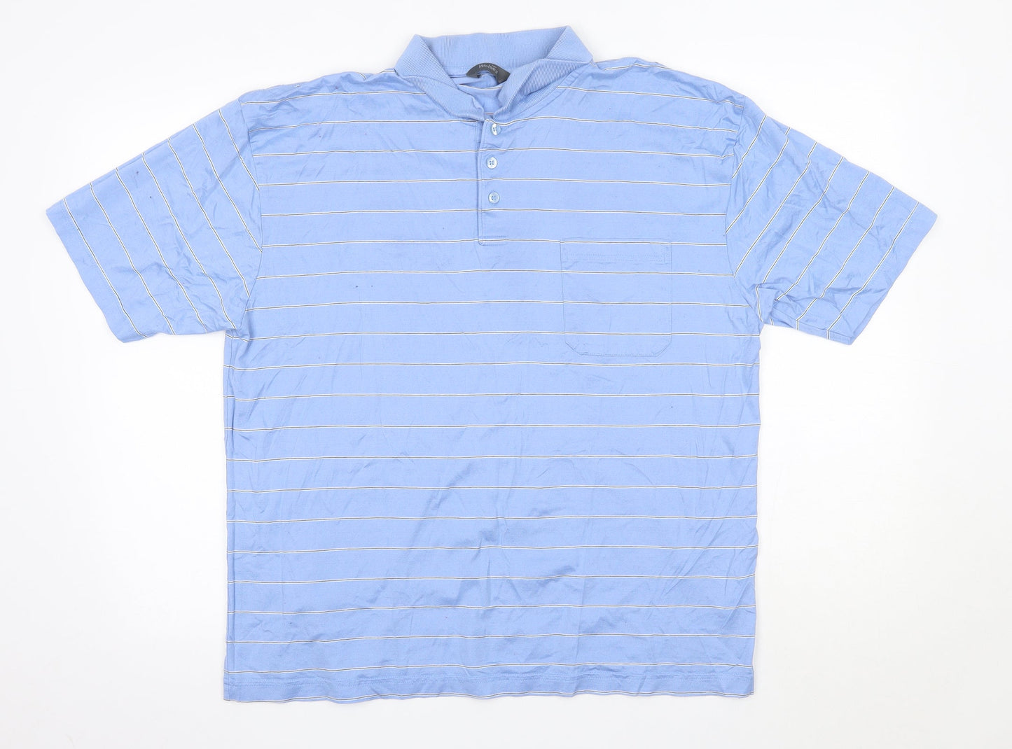 Wolsey Mens Blue  100% Cotton  Polo Size L Collared