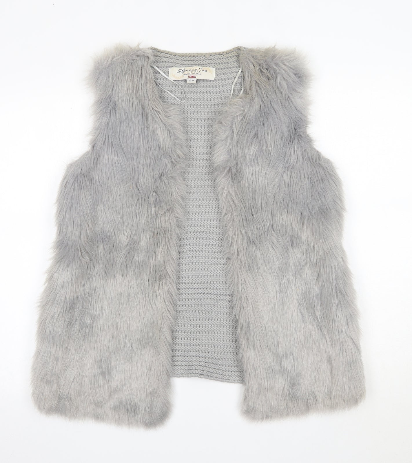 Harvey & Jones Womens Grey V-Neck  Acrylic Cardigan Jumper Size 12