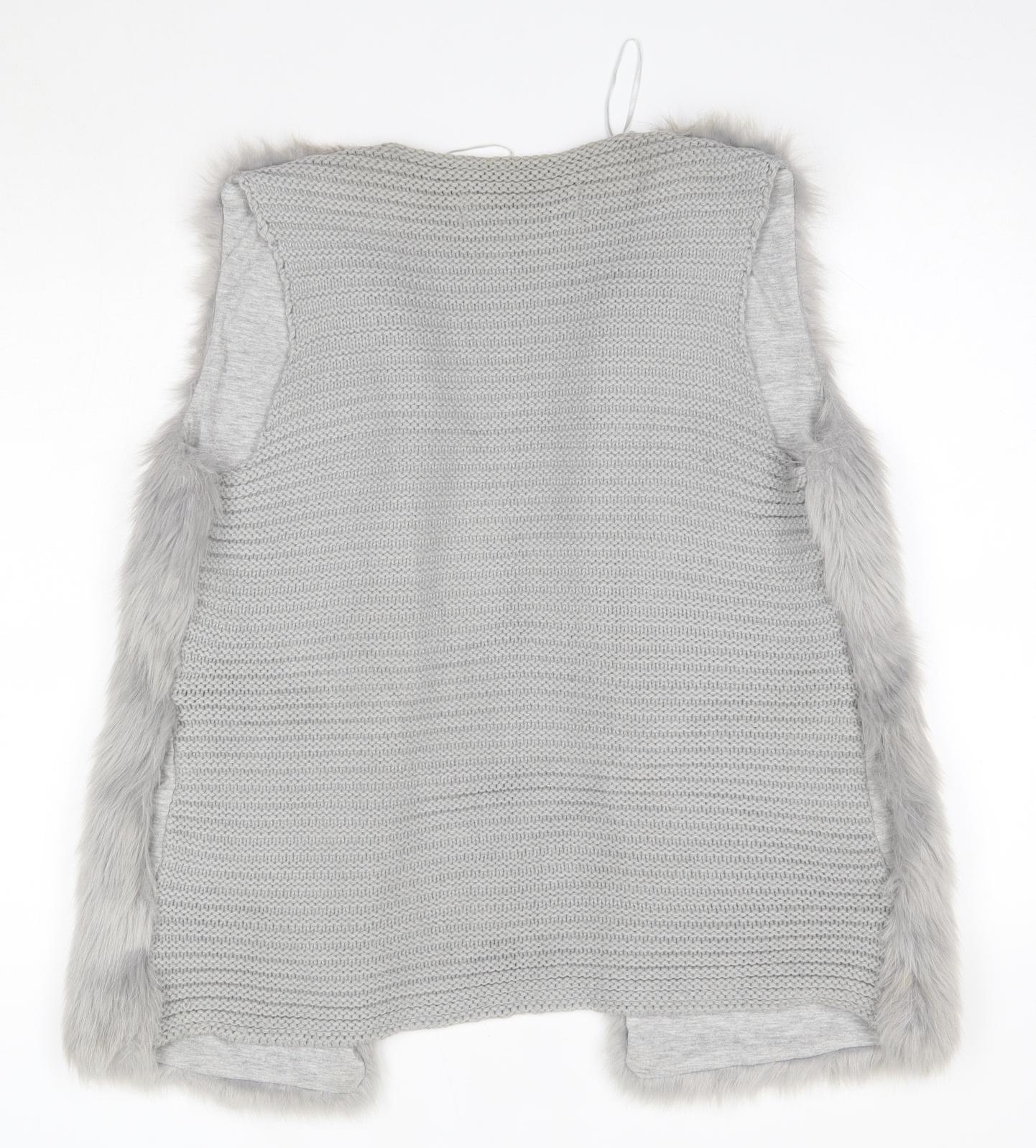 Harvey & Jones Womens Grey V-Neck  Acrylic Cardigan Jumper Size 12