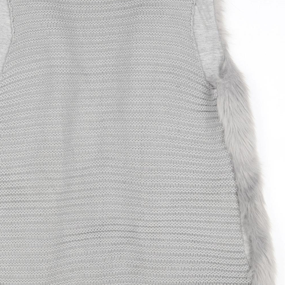 Harvey & Jones Womens Grey V-Neck  Acrylic Cardigan Jumper Size 12