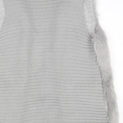 Harvey & Jones Womens Grey V-Neck  Acrylic Cardigan Jumper Size 12