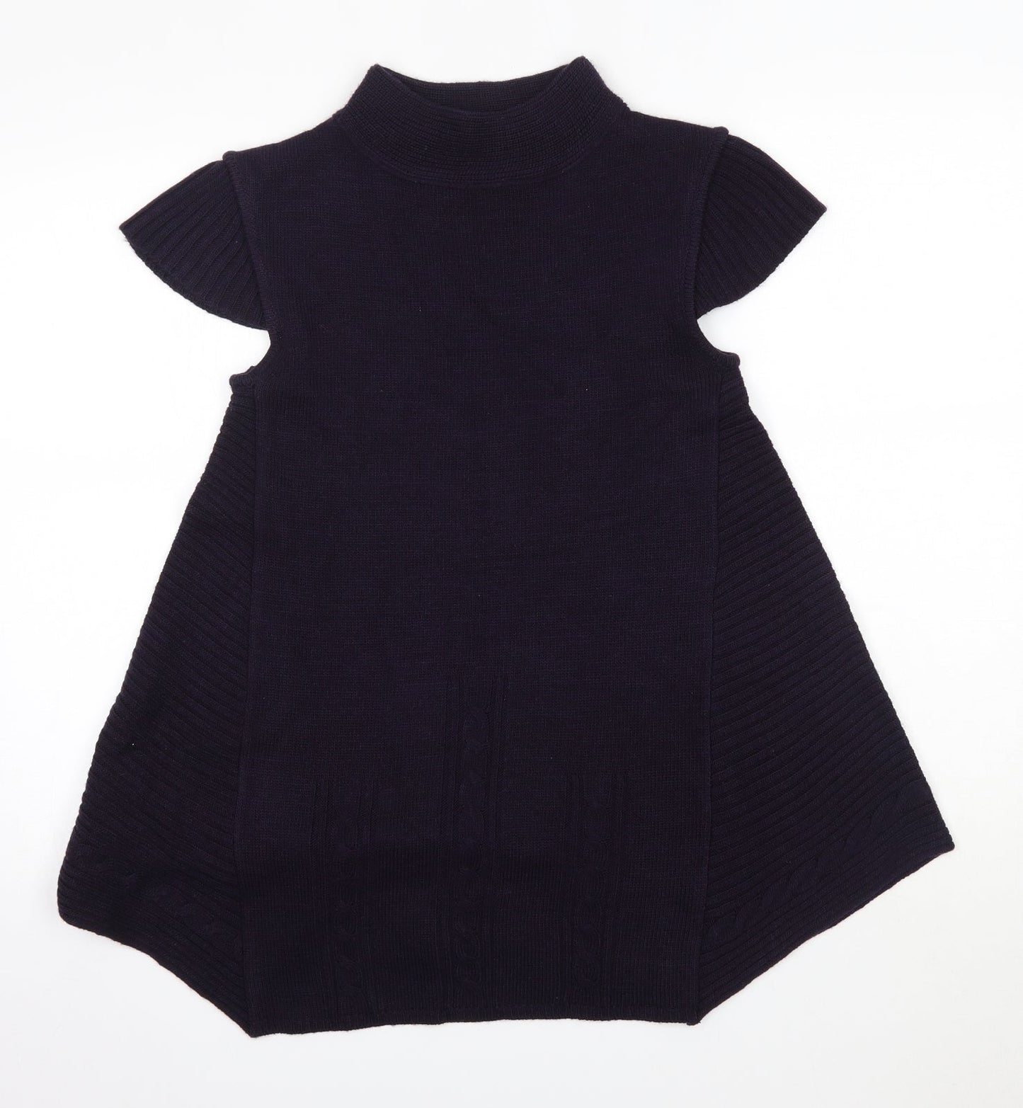 PORT Womens Purple  Acrylic A-Line  Size S  High Neck