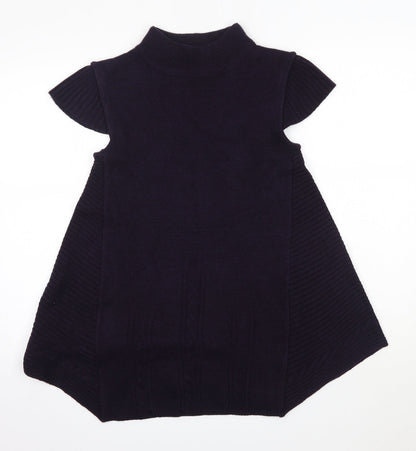 PORT Womens Purple  Acrylic A-Line  Size S  High Neck