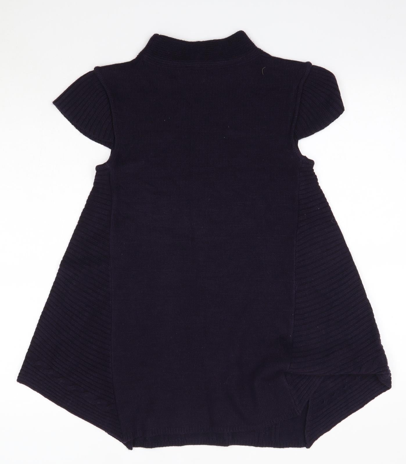 PORT Womens Purple  Acrylic A-Line  Size S  High Neck