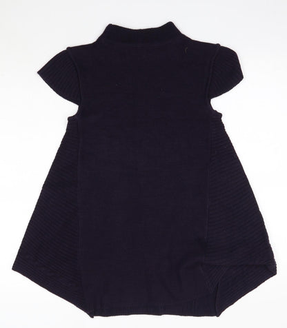 PORT Womens Purple  Acrylic A-Line  Size S  High Neck