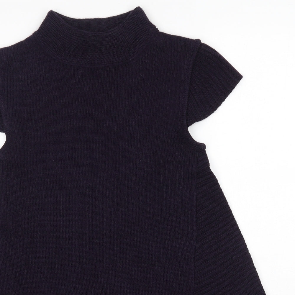 PORT Womens Purple  Acrylic A-Line  Size S  High Neck