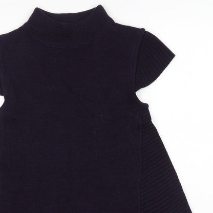 PORT Womens Purple  Acrylic A-Line  Size S  High Neck
