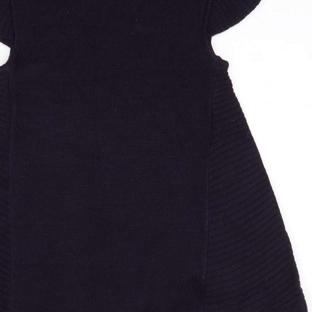 PORT Womens Purple  Acrylic A-Line  Size S  High Neck