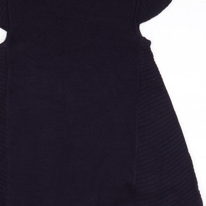PORT Womens Purple  Acrylic A-Line  Size S  High Neck