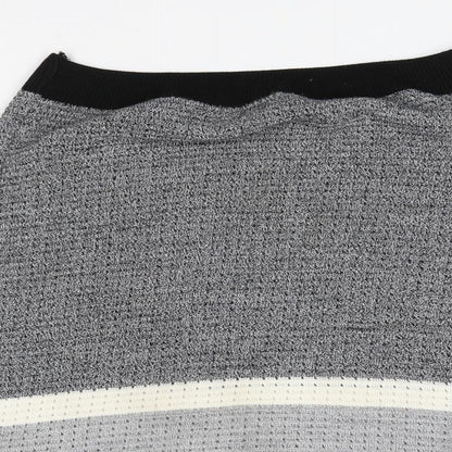 River Island Mens Grey Round Neck  Acrylic Pullover Jumper Size S