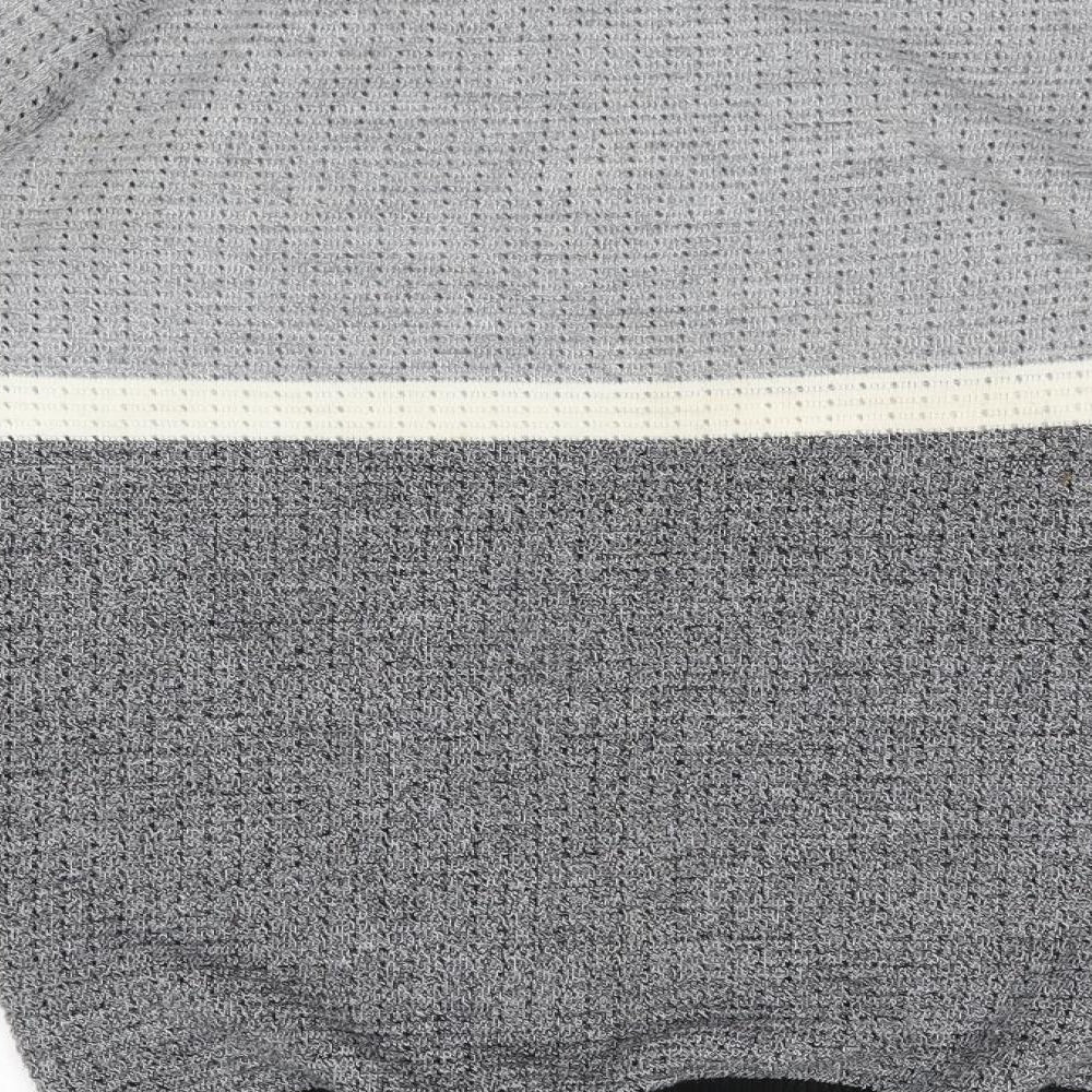 River Island Mens Grey Round Neck  Acrylic Pullover Jumper Size S