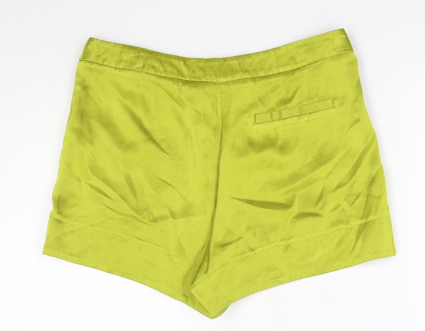 Topshop Womens Green  Viscose Boyfriend Shorts Size 10  Regular