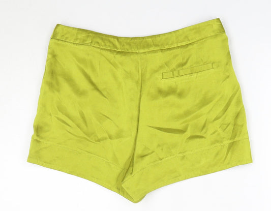 Topshop Womens Green  Viscose Boyfriend Shorts Size 10  Regular