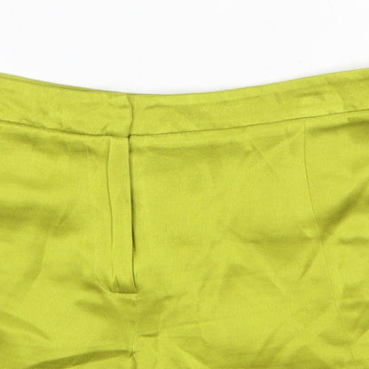 Topshop Womens Green  Viscose Boyfriend Shorts Size 10  Regular