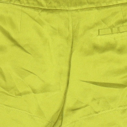 Topshop Womens Green  Viscose Boyfriend Shorts Size 10  Regular