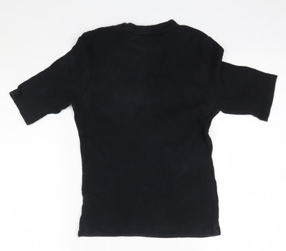 Womens UK Size 10 New Look Black Basic Blouse