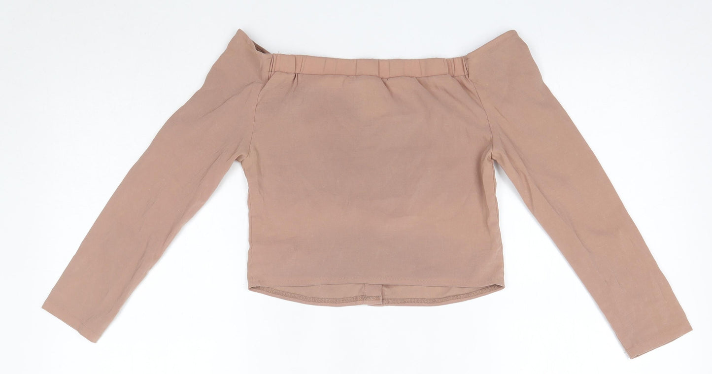 Womens UK Size 10 Lola May Brown Basic Blouse