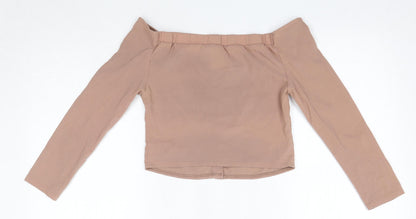 Womens UK Size 10 Lola May Brown Basic Blouse