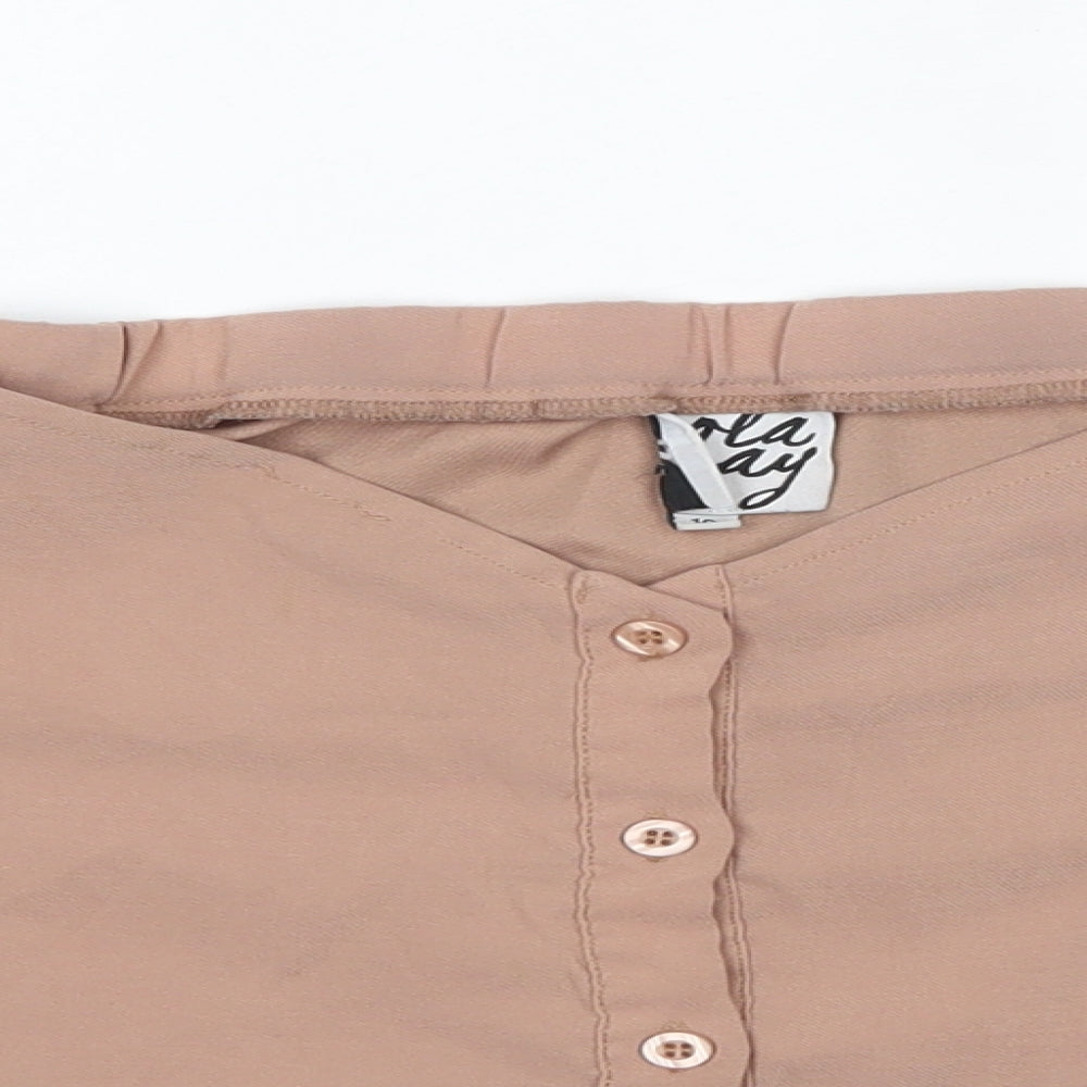 Womens UK Size 10 Lola May Brown Basic Blouse