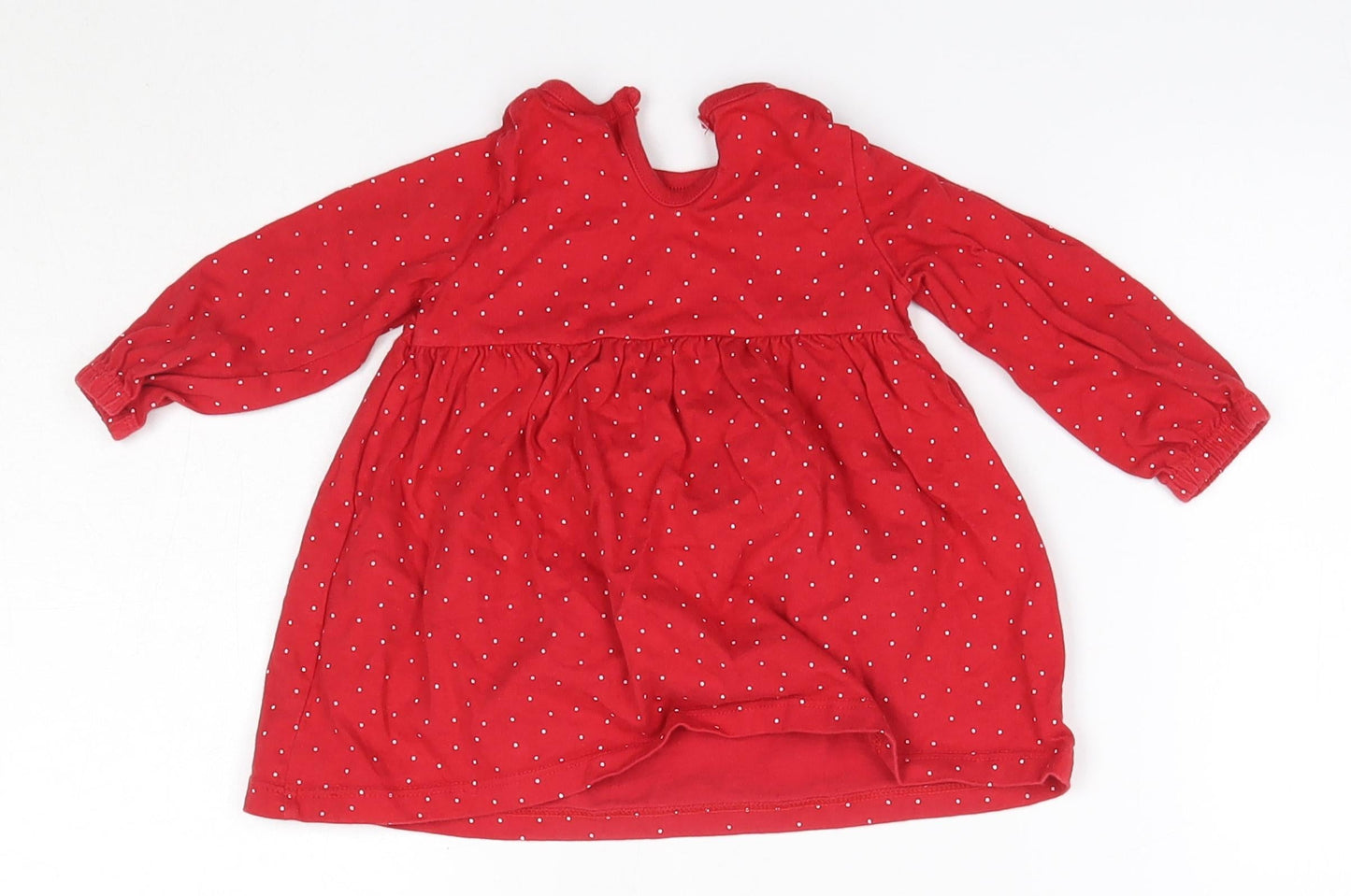 F&F Baby Red  100% Cotton Basic Blouse Size 3-6 Months Round Neck  - Christmas