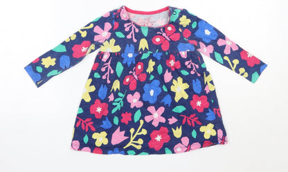 F&F Baby Multicoloured Floral 100% Cotton Basic Blouse Size 9-12 Months Round Neck