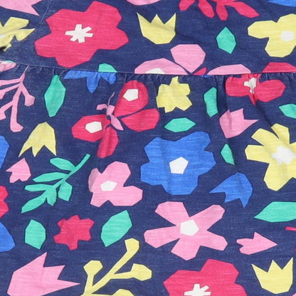 F&F Baby Multicoloured Floral 100% Cotton Basic Blouse Size 9-12 Months Round Neck