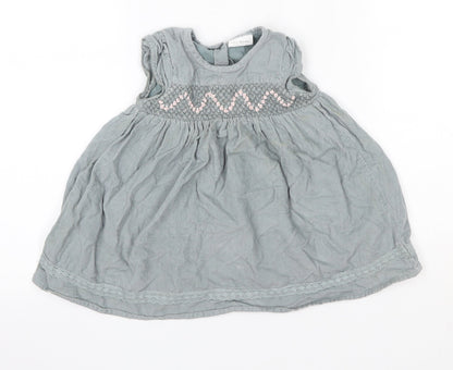 NEXT Baby Grey  100% Cotton A-Line  Size 6-9 Months  Round Neck