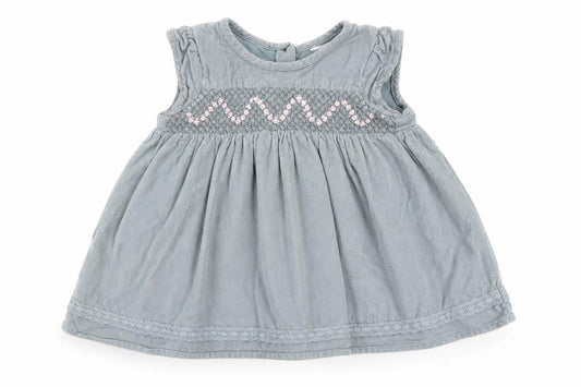 NEXT Baby Grey  100% Cotton A-Line  Size 6-9 Months  Round Neck