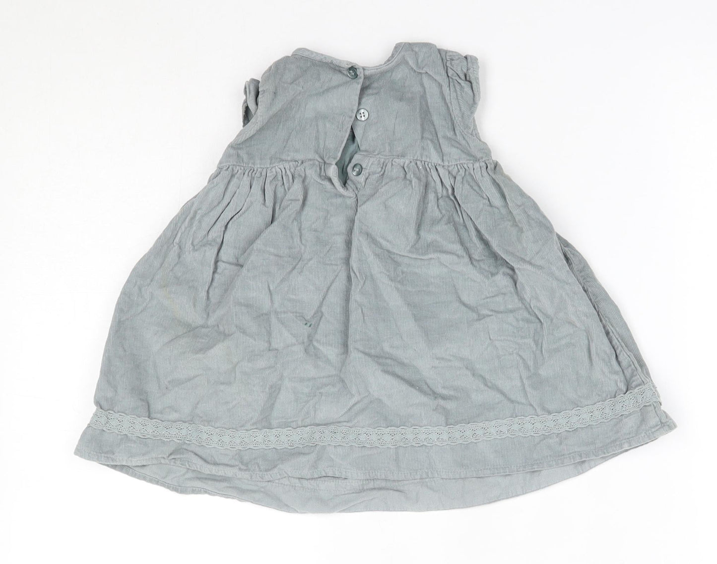 NEXT Baby Grey  100% Cotton A-Line  Size 6-9 Months  Round Neck