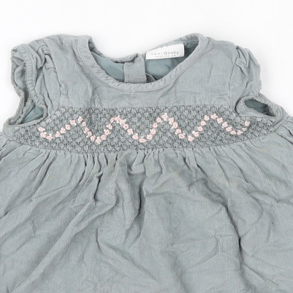 NEXT Baby Grey  100% Cotton A-Line  Size 6-9 Months  Round Neck