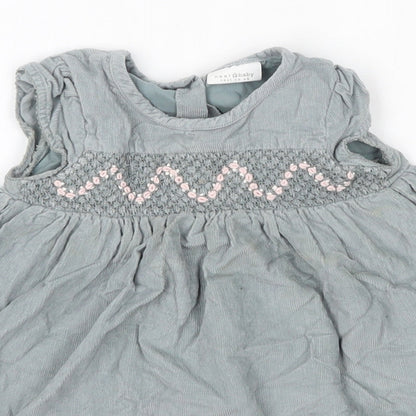 NEXT Baby Grey  100% Cotton A-Line  Size 6-9 Months  Round Neck