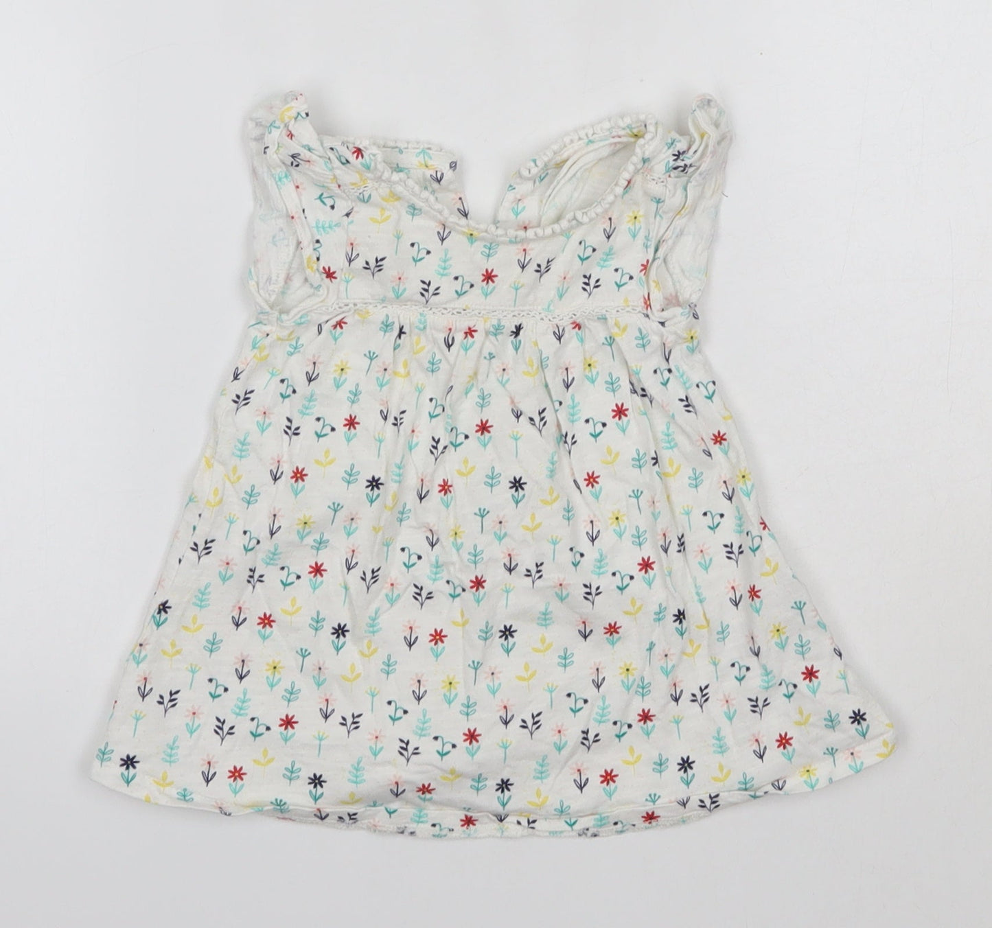 Mini Club Baby Multicoloured Floral 100% Cotton Basic Blouse Size 3-6 Months Round Neck