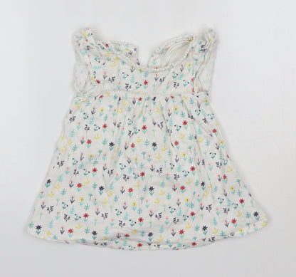 Mini Club Baby Multicoloured Floral 100% Cotton Basic Blouse Size 3-6 Months Round Neck