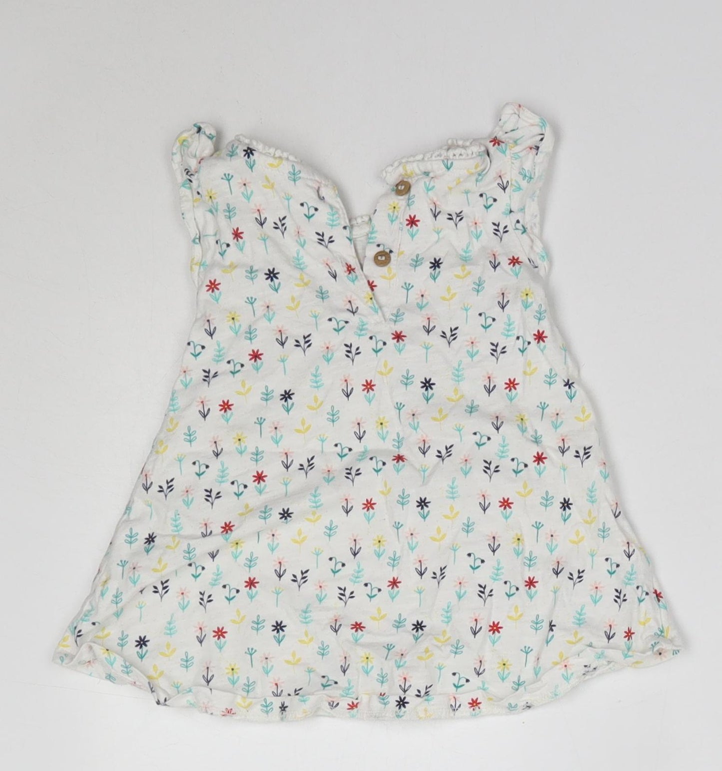 Mini Club Baby Multicoloured Floral 100% Cotton Basic Blouse Size 3-6 Months Round Neck