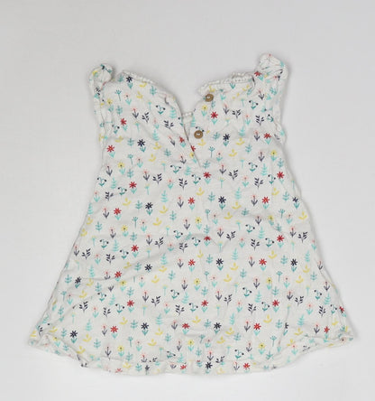 Mini Club Baby Multicoloured Floral 100% Cotton Basic Blouse Size 3-6 Months Round Neck