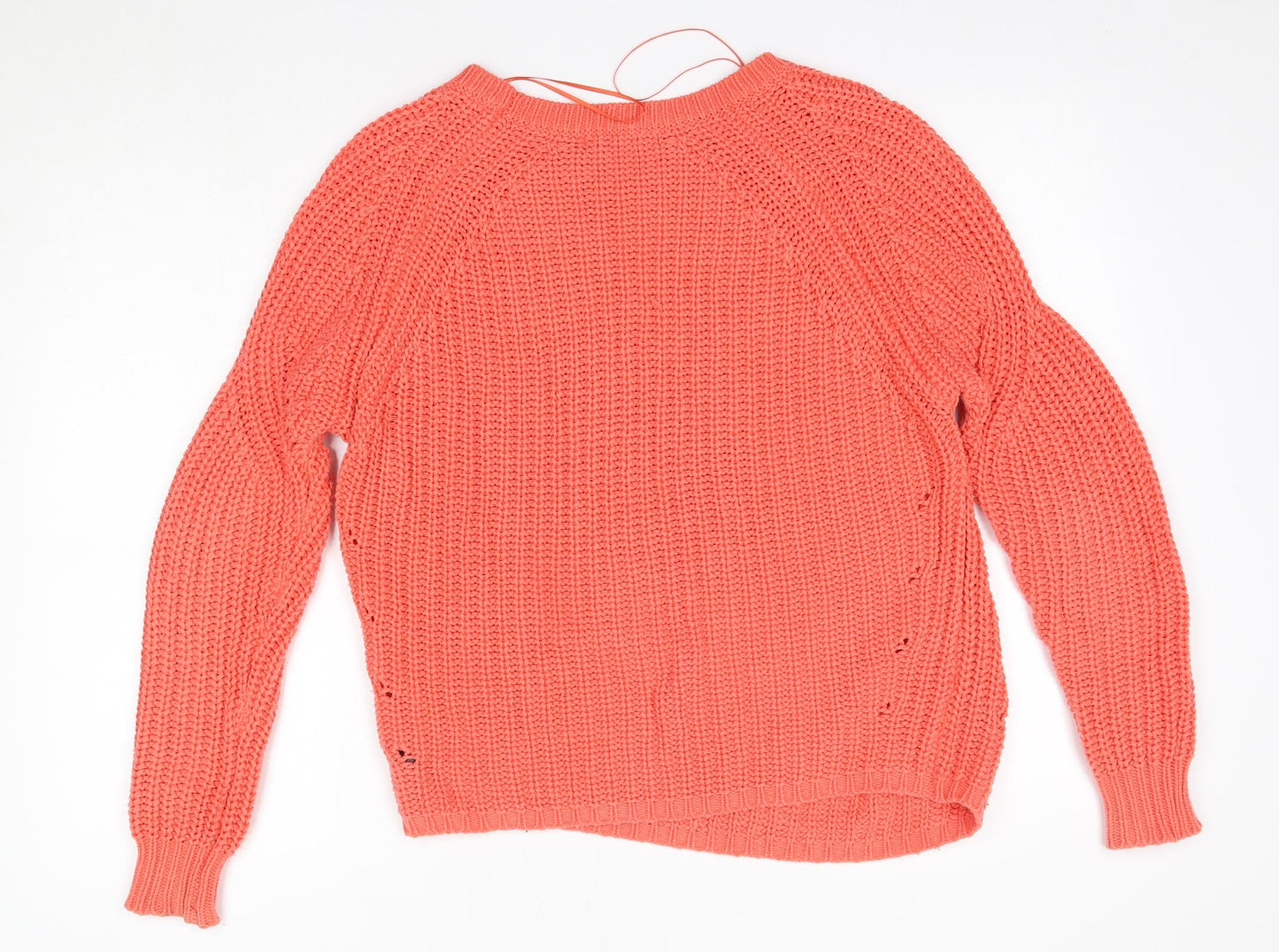 George Womens Orange Round Neck  Cotton Pullover Jumper Size 8