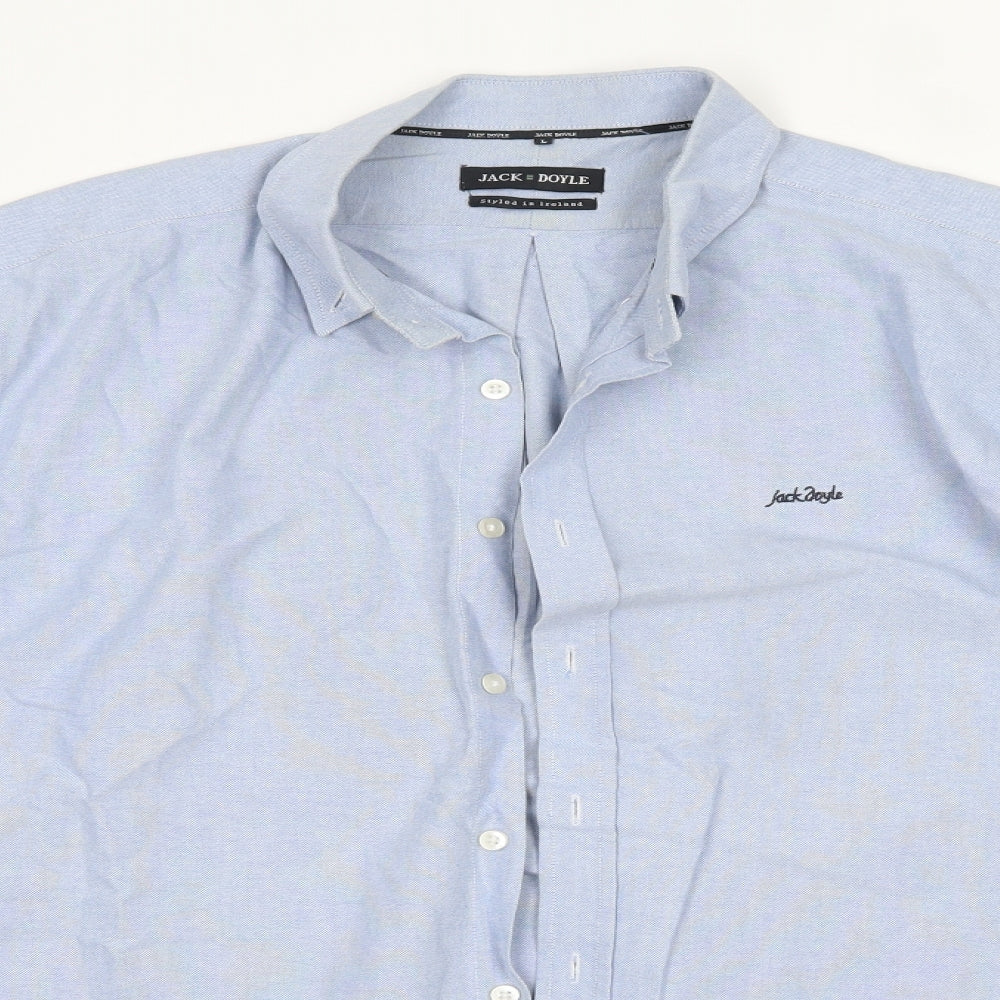 Mens UK Size L Jack Doyle Blue  Button-Up Long Sleeve Casual Shirt