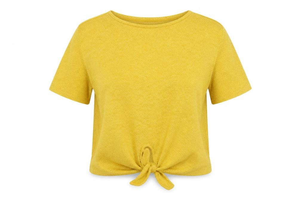 Womens UK Size 12 F&F Yellow Basic Blouse