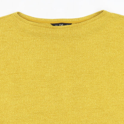 F&F Womens Yellow  Polyester Basic Blouse Size 12 Round Neck