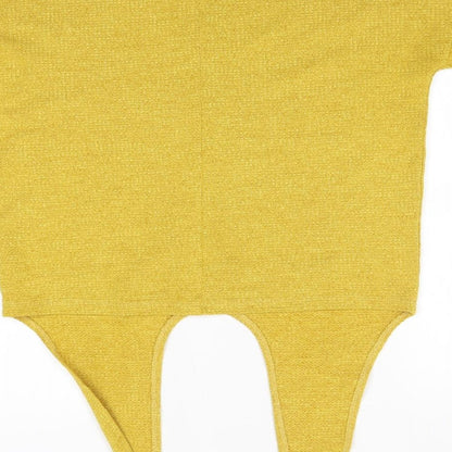 F&F Womens Yellow  Polyester Basic Blouse Size 12 Round Neck