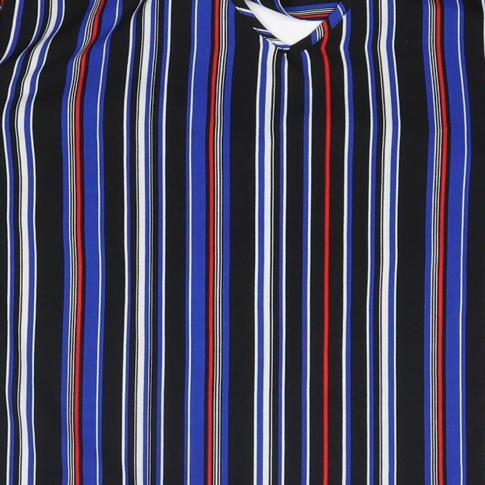 Matalan Womens Multicoloured Striped Polyester Basic Blouse Size 16 Round Neck