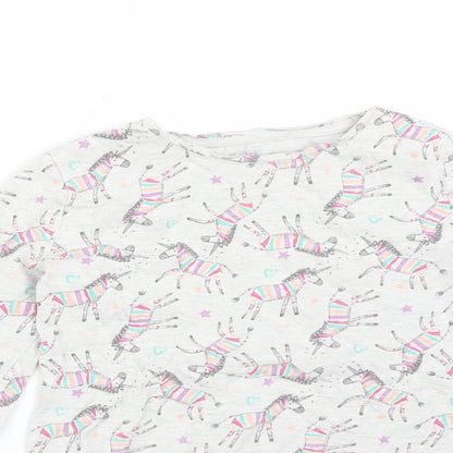 F&F Girls Multicoloured Animal Print Cotton  Pyjama Top Size 9-10 Years   - UNICORN