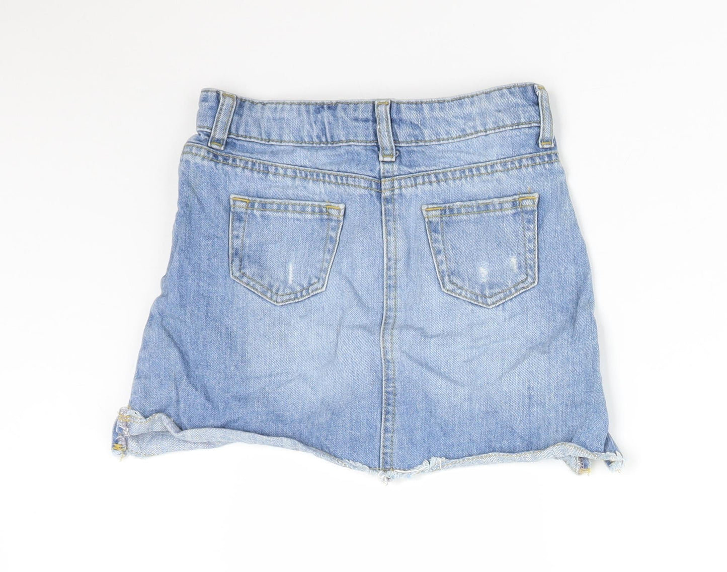 Matalan Girls Blue  Cotton Straight & Pencil Skirt Size 8 Years  Regular
