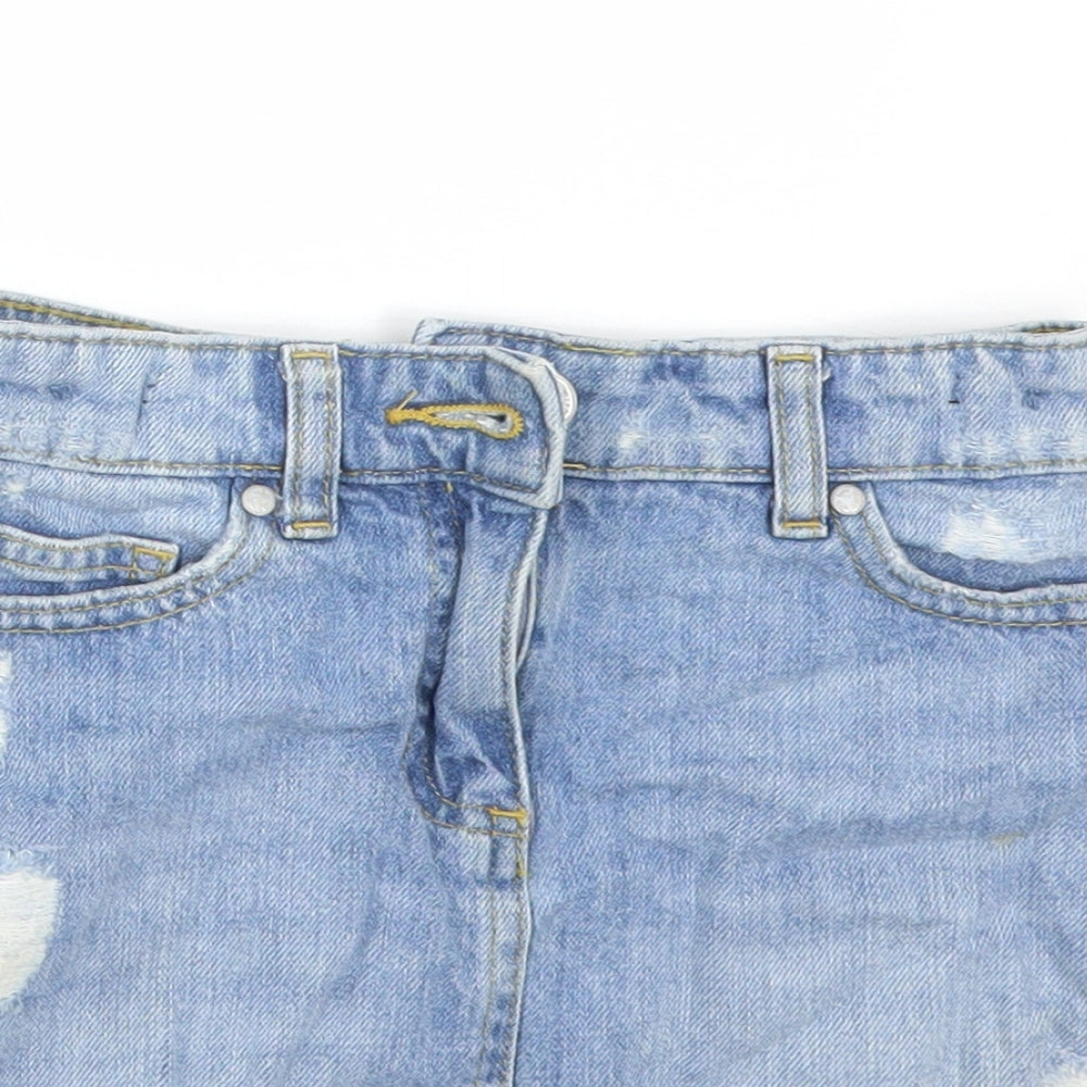 Matalan Girls Blue  Cotton Straight & Pencil Skirt Size 8 Years  Regular