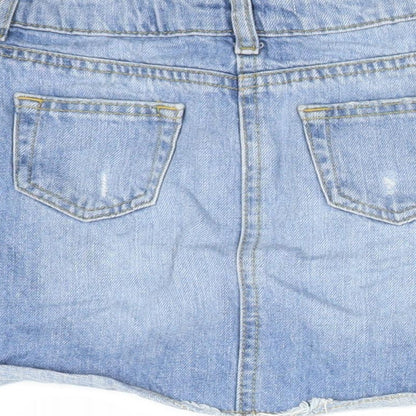 Matalan Girls Blue  Cotton Straight & Pencil Skirt Size 8 Years  Regular