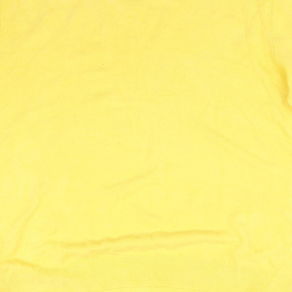 COLLECTION Mens Yellow  Acrylic  T-Shirt Size L V-Neck