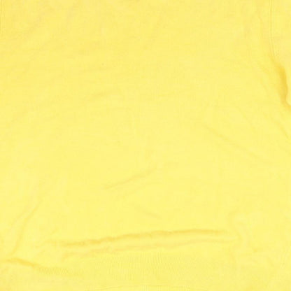 COLLECTION Mens Yellow  Acrylic  T-Shirt Size L V-Neck