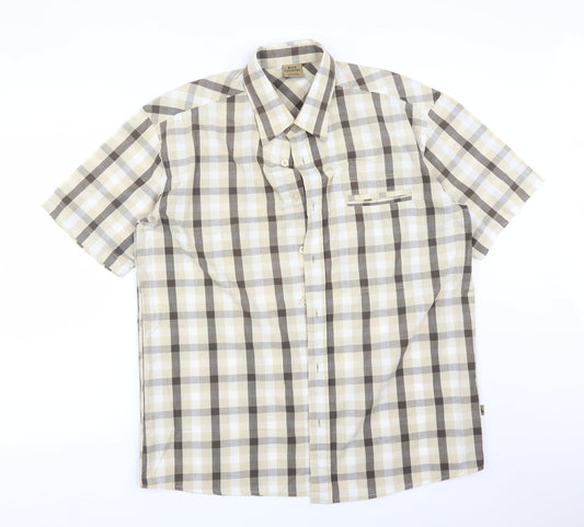 BACK COUNTRY Mens Multicoloured Check Polyester  Button-Up Size L Collared